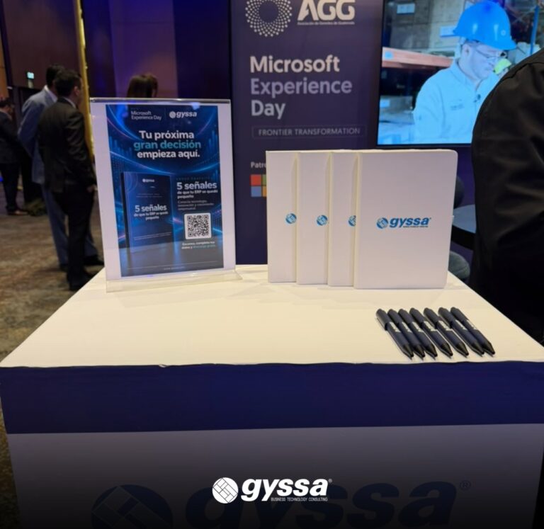 Material de GYSSA con el eBook 5 señales en el Microsoft Experience Day Guatemala